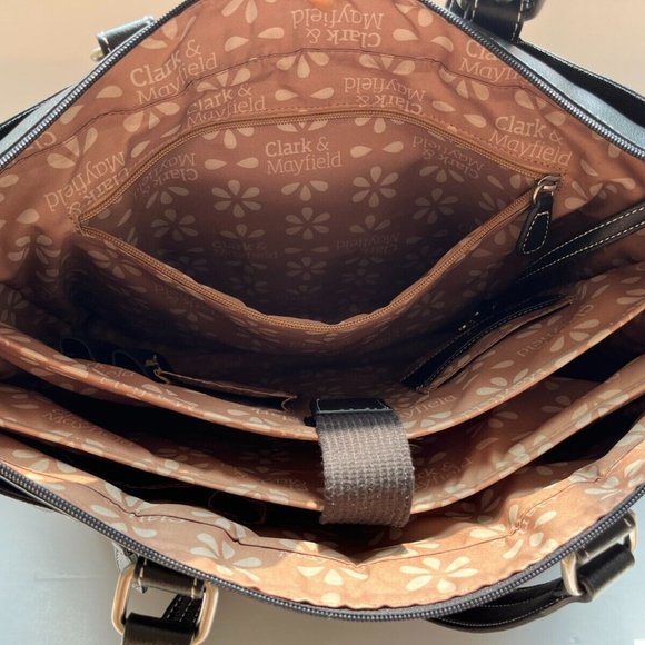 Clark & Mayfield Over Night Zipper Hand Bag Metro Laptop or Diaper Bag or Travel - Picture 9 of 13